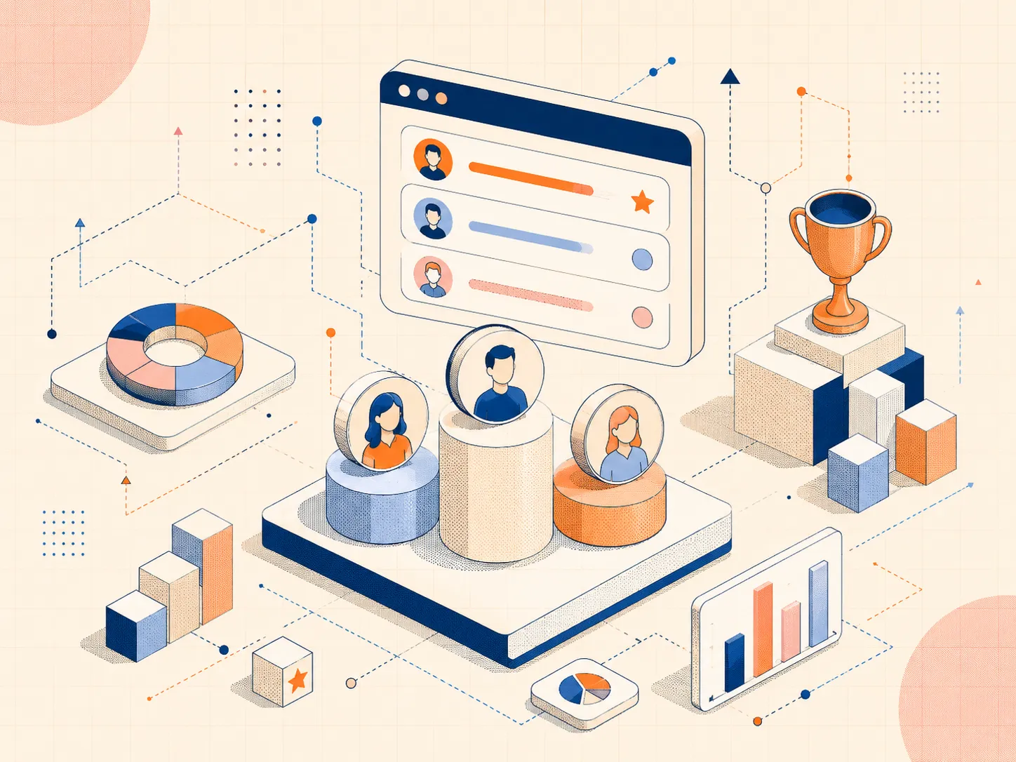 Illustration of leaderboard ideas for corporate events