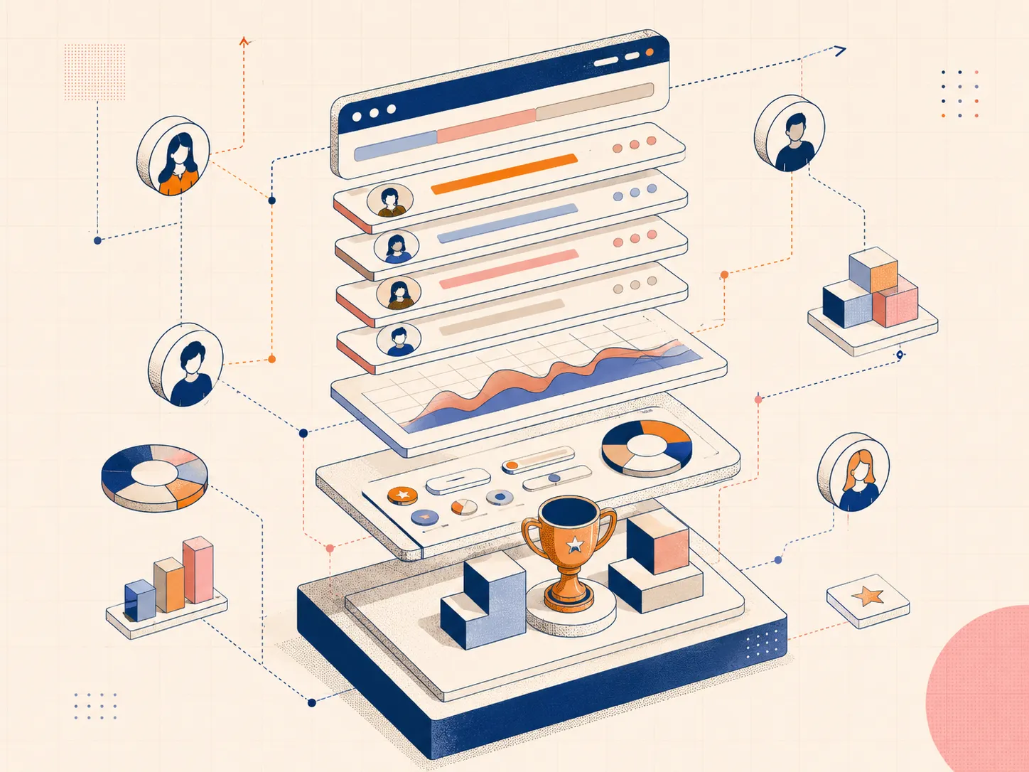 Illustration of leaderboard software for sales teams