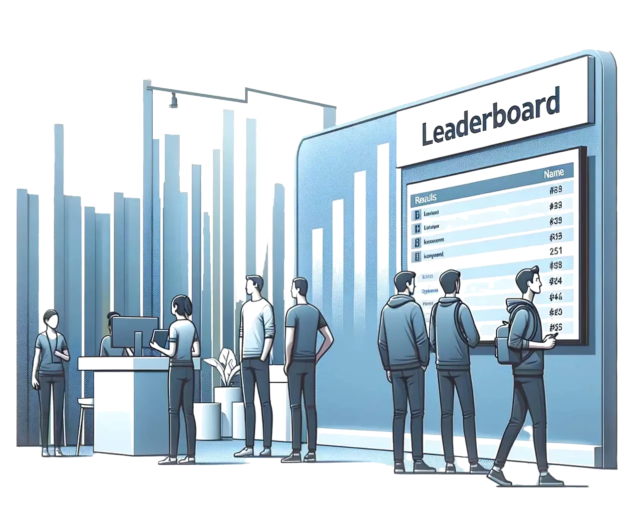 A live sales leaderboard displayed on a screen